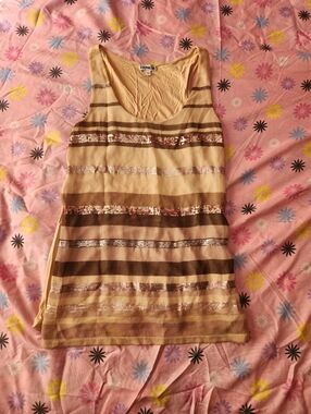 Express Scoop Neck Tank Top - Beige